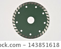 Green turbo diamond cutting blade isolated on white background 143851618