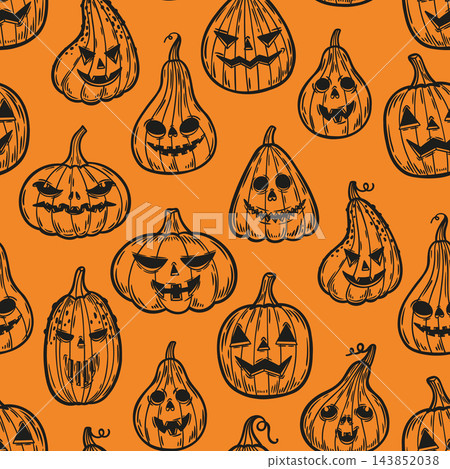 Pattern featuring Halloween Jack o lanterns 143852038
