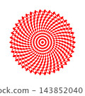 optical illusion red checkered stripes circle vector 143852040
