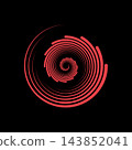red spiral vortex lines on black background vector 143852041