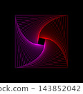 pink and red gradient wireframe square vector illustration 143852042