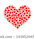 red dots heart shape on white background vector 143852045