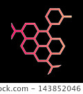 abstract molecular structure vector with pink and orange gradient lines 143852046