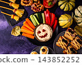 Halloween appetizers. Assortment of snack, food, party buffet 143852252