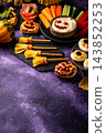 Halloween appetizers. Assortment of snack, food, party buffet 143852253