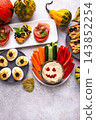 Halloween appetizers. Assortment of snack, food, party buffet 143852254