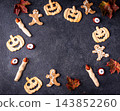 Spooky Halloween cookies in shape of zombie 143852260