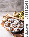 Spooky Halloween mummy cookies with eyes 143852268