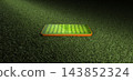 Mobile phone on green grass with American football field layout on screen,3d rendering 143852324