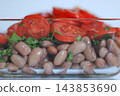 Close up of homemade bean and tomato salad 143853690