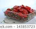 Close up of homemade bean and tomato salad 143853723