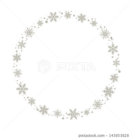 Simple snowflake round frame (gray) Simple snowflake round frame (gray) 143853828