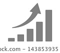 An upward-sloping graph icon (increased sales) 143853935