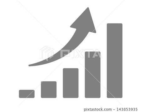 An upward-sloping graph icon (increased sales) An upward-sloping graph icon (increased sales) 143853935