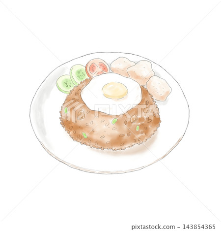 印度尼西亞菜Nasi goreng 印度尼西亞菜Nasi goreng 143854365