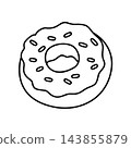 donut outline illustration for coloring 143855879