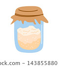 fermented starter jar sourdough illustration 143855880