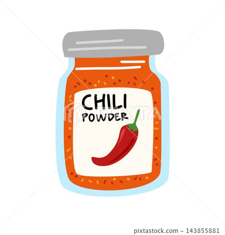 jar of chili powder seasoning illustration jar of chili powder seasoning illustration 143855881