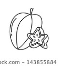 line art illustration of starfruit 143855884