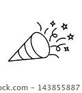 party popper icon birthday element 143855887