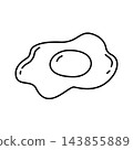 simple fried egg icon outline 143855889