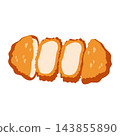 sliced chicken katsu illustration food 143855890