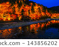 Illuminated autumn leaves and reflections Illuminated autumn leaves and reflections 143856202