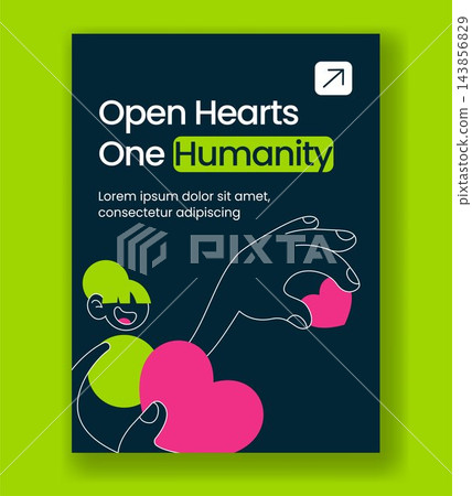 Flat Cartoon Vertical Poster for International Human Solidarity Day Flat Cartoon Vertical Poster for International Human Solidarity Day 143856829
