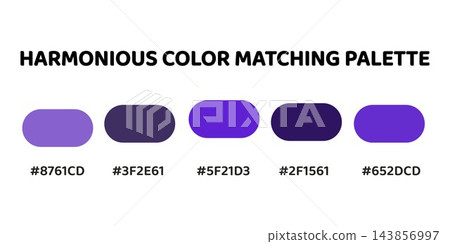 Harmonious color palette with five colors. This palette creates a cohesive and dynamic look, for designs that require a sense of energy. Lavender, Amethyst, Electric Purple, Violet, Amethyst. 63. Harmonious color palette with five colors. This palette creates a cohesive and dynamic look, for designs that require a sense of energy. Lavender, Amethyst, Electric Purple, Violet, Amethyst. 63. 143856997