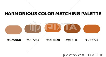 Harmonious color palette with five colors. This palette creates a cohesive and natural look, perfect for nature-inspired designs. Sand, Taupe, Terracotta, Copper, Orange. 33. Harmonious color palette with five colors. This palette creates a cohesive and natural look, perfect for nature-inspired designs. Sand, Taupe, Terracotta, Copper, Orange. 33. 143857103