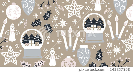 Christmas illustration: Gold ornament Christmas illustration: Gold ornament 143857598