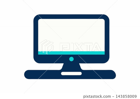 Modern Flat Desktop Computer Monitor Icon Modern Flat Desktop Computer Monitor Icon 143858009