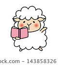 A sheep explaining with a book open. 143858326