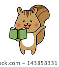 A squirrel opens a book and explains 143858331
