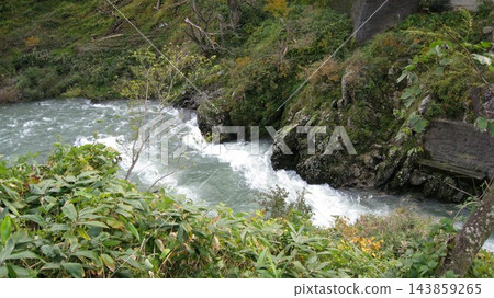 荒川和赤柴峽谷的秋葉 143859265