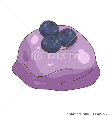 Illustration of blueberry ice cream 143859279