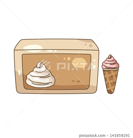 Illustration of mini ice cream Illustration of mini ice cream 143859291