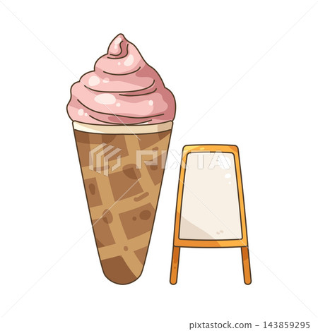 Illustration of giant ice cream Illustration of giant ice cream 143859295