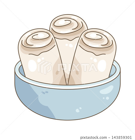 Illustration of rolled ice cream dessert 143859301