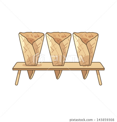 Illustration of wooden cone holder Illustration of wooden cone holder 143859308