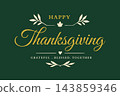 Happy Thanksgiving Elegant Gold Script 143859346