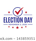Election Day Red Blue Voting Symbol 143859351