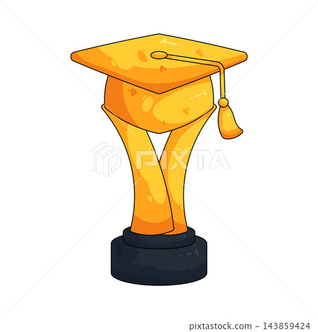 Illustration of golden graduation trophy Illustration of golden graduation trophy 143859424