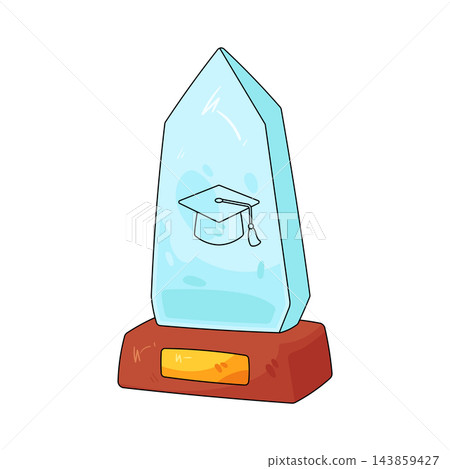 Illustration of graduation award trophy Illustration of graduation award trophy 143859427