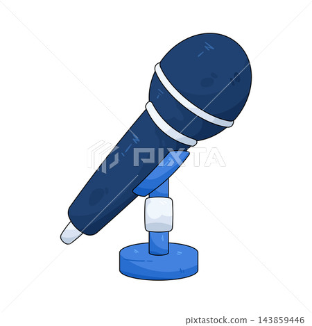 Illustration of microphone on stand Illustration of microphone on stand 143859446
