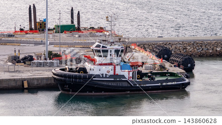 Coastal safety, salvage and rescue boat at sea Coastal safety, salvage and rescue boat at sea 143860628