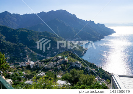 View of Minori, Maiori on the Amalfi Coast in Italy. 143860679