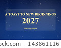 A Toast to New Beginnings 2027 Blue Greeting A Toast to New Beginnings 2027 Blue Greeting 143861116