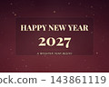 Happy New Year 2027 Burgundy and Gold Greeting Happy New Year 2027 Burgundy and Gold Greeting 143861119