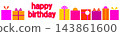 Happy Birthday, present, white background, banner 143861600